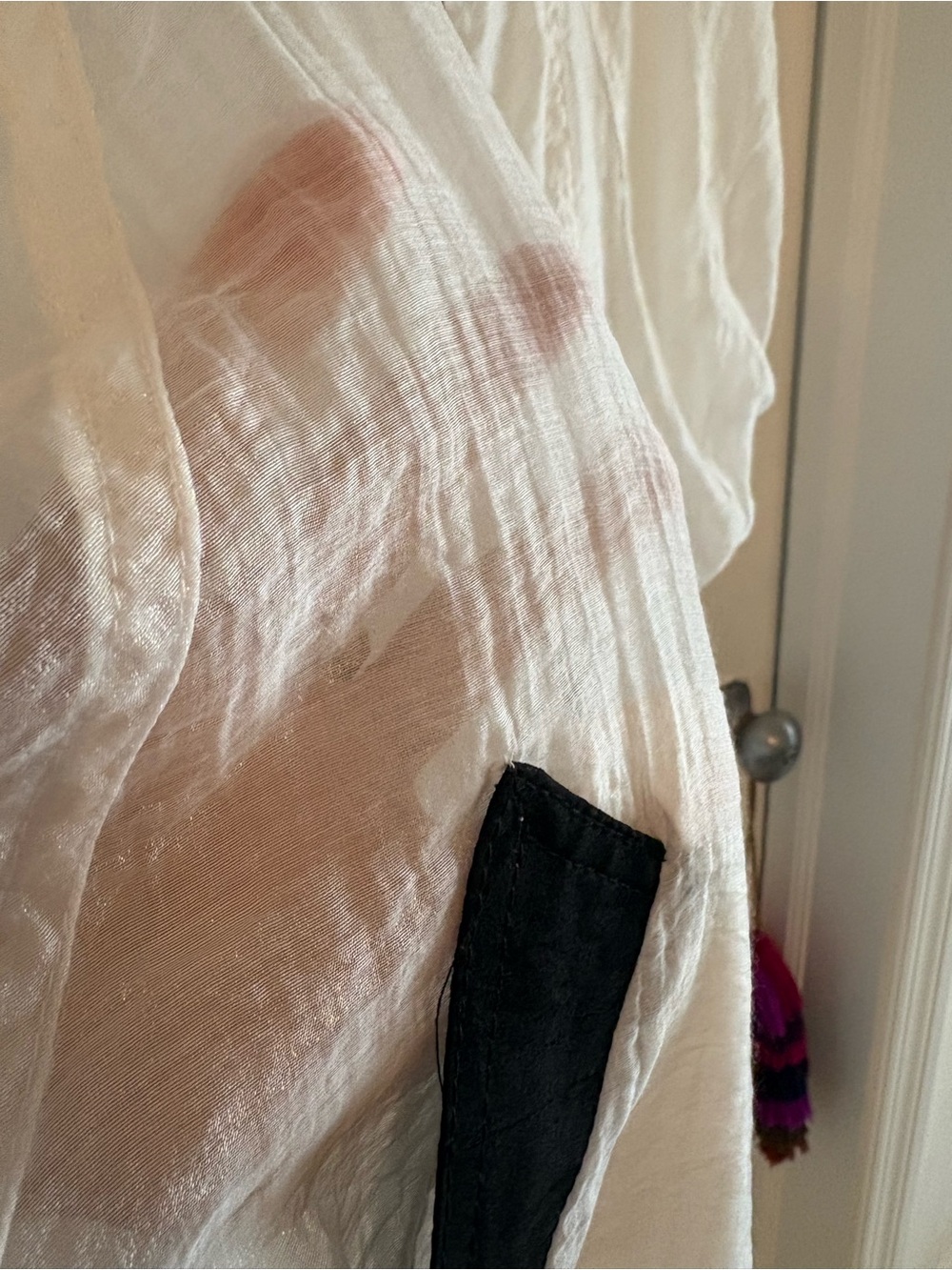DESIGN TODAY’S White & Black Sheer Short Sleeve Zip up Jacket! Unique! - Picture 4 of 7